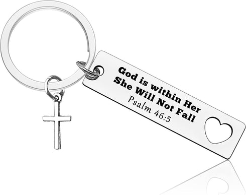 Vadaka Religious Keychain for Girls Women Daughter Christian Keychain Inspirational Jewelry for Goddaughter Bible Verse Keychain Faith Gift Easter...