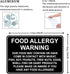 CCPARTON Metal Sign Food Allergy Warning Safety Signs Warning Sign Caution Aluminum Tin Sign Traffic Road Street Sign for Home Cafe Bar 8x12 Inche...
