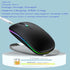 LED Wireless Mouse, Slim Silent Dual-Mode 2.4G+BT Rechargable 7-Color Mouse Portable Mobile Optical Office Mouse with USB Receiver, 3 Adjustable L...