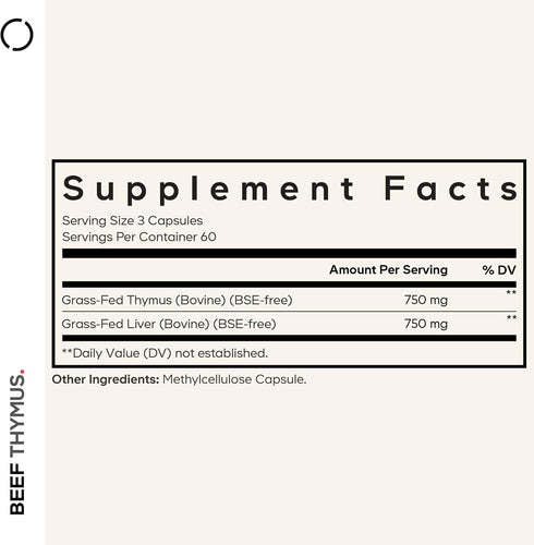Codeage Grass Fed Beef Thymus Supplement Superfood, Freeze Dried, Non-Defatted, Desiccated Thymus & Liver Pills, Glandulars Meat, Pasture Raised B...