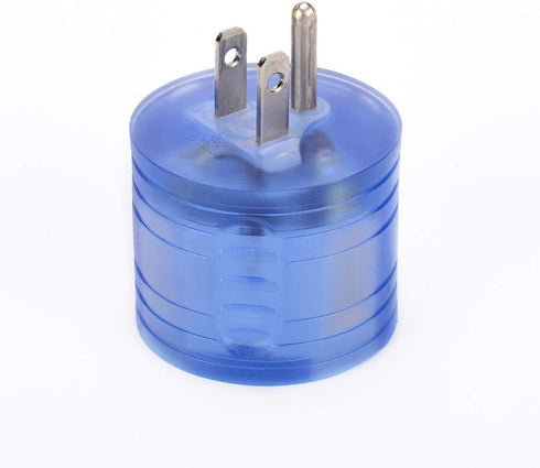 RV Power Adapter, NEMA 5-15P to TT-30R, 15A Male to 30A Female (15M/30F-Round, Clean Blue)...
