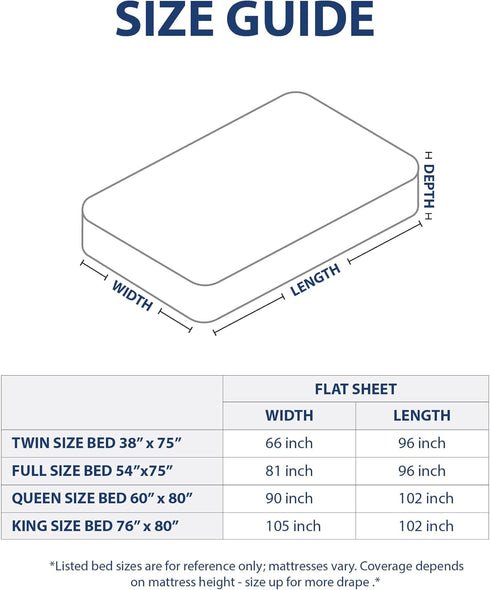Cathay Home Single Flat Sheet, King (102" x 105"), Cream...