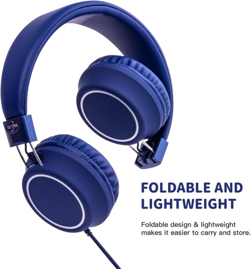 Kids Headphones Wired for School with Microphone, Lightweight Foldable Wired Headphones for School Age Kids with in-Line Control for Boys and Girl...