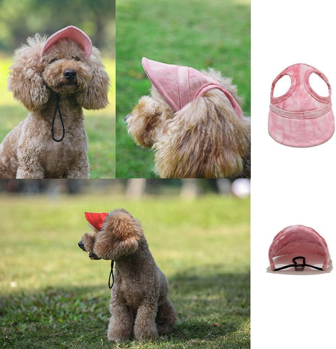 Dog Baseball Cap Pet Hats with Big Ear Holes, Adjustable Baseball Caps for Small Medium and Large Dogs, Comfortable Pet Sun Hat with Adjustable St...