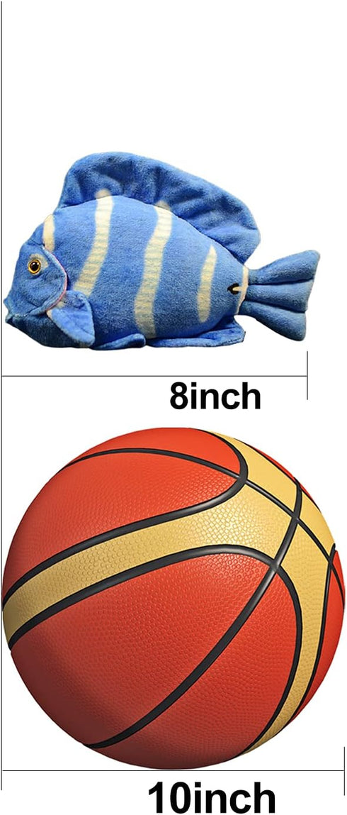 ZHONGXIN MADE Super Cute Tropical Fish Atlantic Plush Toy - 7 inch Simulation Deep Sea Acanthurus Coeruleus Blue Hanging Spiny Fish Stuffed Animal...