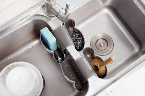 Sink Caddy Sponge Holder Soap Holder, Eunion Plastic Saddle Faucet Caddy Desk Organizer Pen Holder...