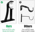 TOKPLNU Curtain Rod Bracket, Black 6 Pack Curtain Rod Holders Heavy Duty Curtain Rod Hooks Hangers for 1 Inch Drapery Rods, Single Curtain Rod Han...