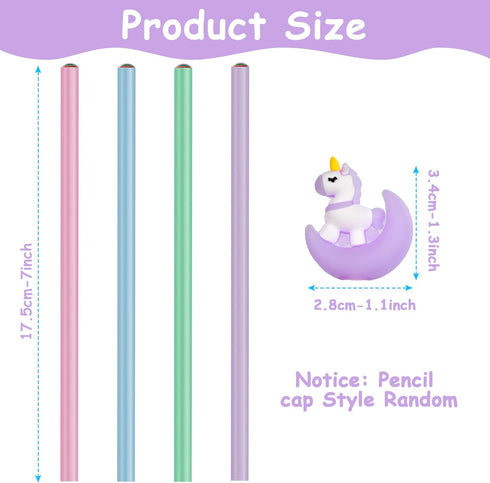 Eco-friendly Wood & Plastic Free Recycled Rainbow With Cute Pencil Cap, Paper Pencils #2 HB Pencils Number 2 Pencils with Pencil Sharpener, Macaro...