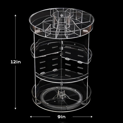 360 Rotating Makeup Organizer?8 Layers Adjustable Transparent Simple Acrylic Desktop Rotating Makeup Skincare Organizers ?Perfume Organizer Suitab...