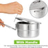 Stainless Steel Camping Cook Pot with Lid and Folding Handle Camping Cookware 1.5L Large Capacity Bento Pot for Camping, Hiking, Picnic...