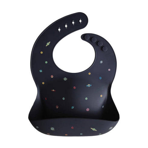 mushie Silicone Baby Bib | Adjustable Fit Waterproof Bibs (Planets)...