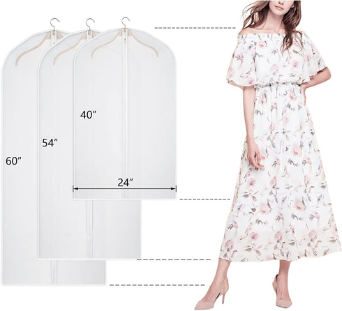 Kntiwiwo Garment Bags Clear Suit Bag for Closet Storage Hanging Clothes Dress Cover Bags (24" x 40"12pcs)...