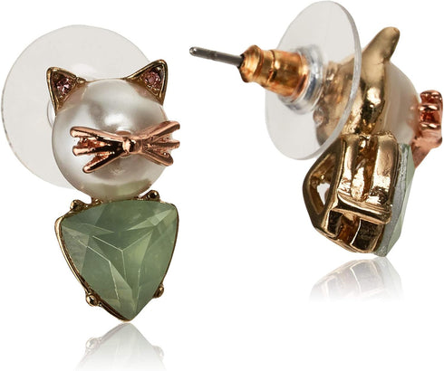 Betsey Johnson Cat Stud Earrings...