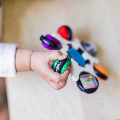 Baby Einstein Curiosity Clutch Fidget Sensory Toy and Pop It Rattle, BPA Free Infant Teether, Age 3 Months+, Multicolored...