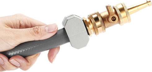 Jet Nozzle Power Washer for Garden Hose, Heavy Duty Brass Jetnozzle with Garden Hose Shut off Valve, Water Hose Nozzle High Pressure Powerful Wash...