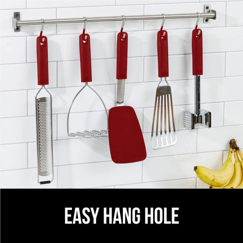 GORILLA GRIP Patented Nonstick Heat Resistant BPA-Free Silicone Spatula, Non Scratch Flexible Head for Pans, Slip Resistant Soft Rubber Handle, Ki...