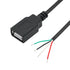 4Pcs USB A Female 4Pin Bare Wire 1M/3FT, 5V/2A USB 4 Pin Pigtail Open End Power Data Cable, Tail Tinning, for USB Equipment Installed or Replaceme...