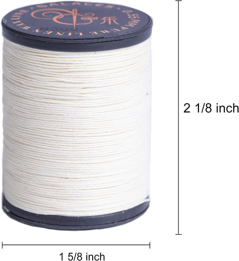 FANDOL 100% Natural Linen Thread Waxed thread for Bookbingding, Leather Sewing, Beading or Macrame (Natural)...