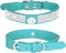haoyueer Haoyueer Rhinestone Dog Collar, Cute Dazzling Sparkling Soft Suede Leather Dog Cat Rhinestone Collar Crystal Diamond Pet Dog Puppy Collar...