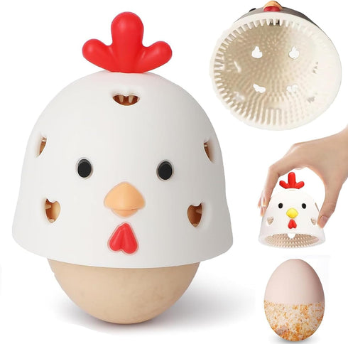 Egg Brush Cleaner, Silicone Egg Brush for Fresh Egg, Reusable Egg Cleaning Tools, Funny Shape Scrubbing Brush for Eggs...