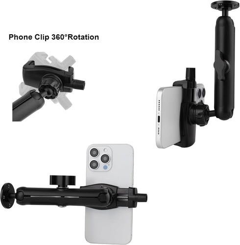 Wall Mount Phone Holder for Truck/Car/Boat/Wall/Desk,Compatible with 3.5~7.5 inch iPhone/Nexus/HTC/LG/Huawei/Smart Phones,360°Adjustment Aluminium...
