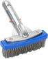5.5in Swimming Pool Brush Stainless Steel Pool Scrub Brush for Spa Pond Floor Wall Pool Wall Cleaning Brush Cleaning Tool Easily Sweep from Walls ...