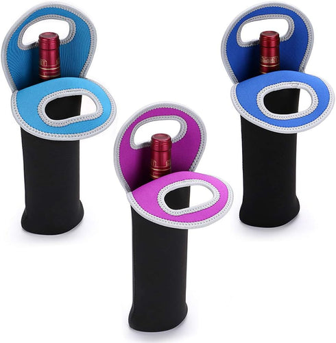 Hipiwe Wine Carrier Tote Bag Portable Wine bottle Tote Holders Insulated Neoprene Wine Cooler Bag Champagne/Water bottle/Beer/Drinks Carriers Bag ...