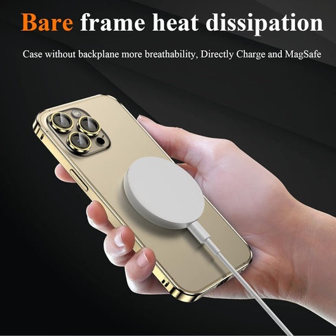 YMHML [3 in 1 for iPhone 14 Pro Titanium Frame Case with Screen Protector and Camera Lens Protector Tempered Glass, Metal Bumper Slim Hard Straigh...