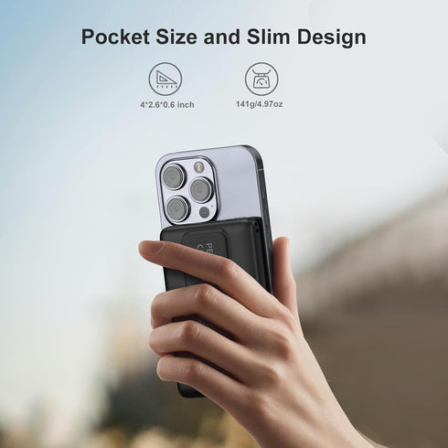 Magnetic Wireless Portable Charger with Apple Watch Charger,Mini 5000mAh PD 20W Fast Charging Type-C Power Bank, Mag-Safe Battery Pack Compatible ...