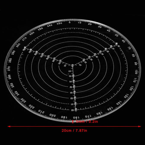 7.87" Round Center Finder Compass Transparent Acrylic Wood Turning Tool Lathe Parts Accessories for Locating Center Woodworking Measure...