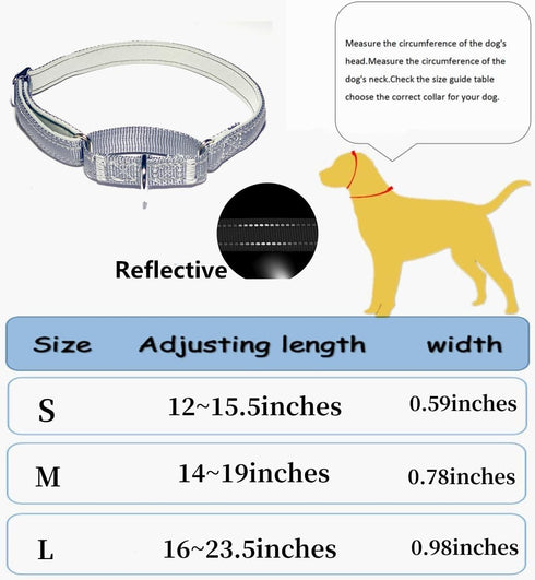 Martingale Dog Collars, Reflective Safety Puppy Collar, Adjustable Soft Nylon Training Dog Collar,Metal Accessories Heavy Duty No Pull Pet Collars...