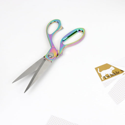 NatSumeBasics 8" Fabric Scissors Rainbow All Stainless Steel Sewing Tailor Scissor Craft Shear Heavy Duty Dressmaker Shears for Home Office (Rainb...