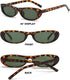 Trendy Oval Sunglasses for Women Men Fashion Narrow Tiny Glasses Retro 90s Skinny Sun Glasses Black Tortoise Shell...