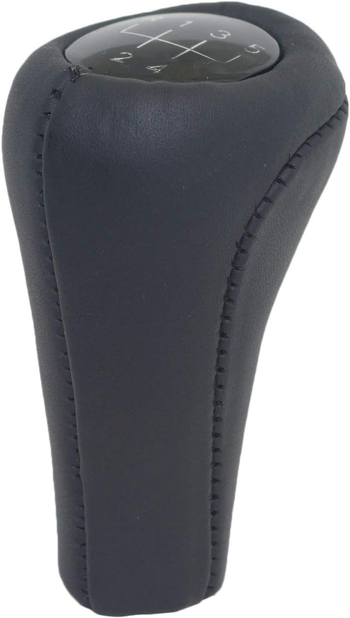 Pursuestar Black Full Leather 5 Speed Manual Shift Knob for BMW 1 3 5 6 Series E30 E32 E34 E36 E38 E39 E46 E53 E60 E63 E83 E84 E90 E91 E92...
