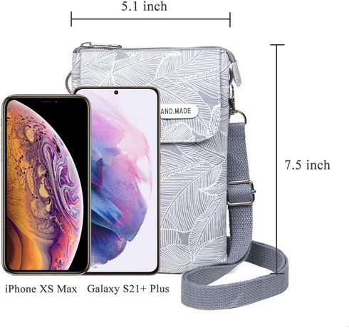 Canvas Small Crossbody Bags Cell Phone Purse Wallet Shoulder Bag for Women Teen Girls...