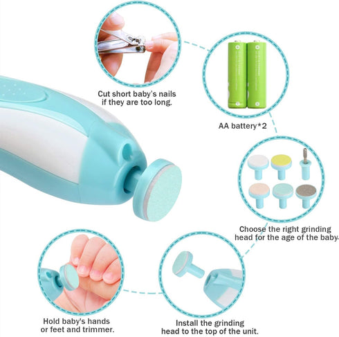 Baby Nail Trimmer Electric, Electric Nail File Baby Nail Clippers with Light, Toe Nail Sander for Thick Nails, Infant Nail Clippers for Newborn Or...