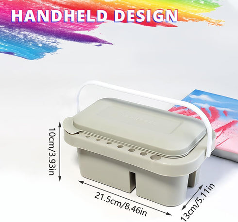 Paint Brush Cleaner,Paint Brush Basin with 10 PCS Paint Brushes,Paint Brush Holder and Organizers with Palette for Acrylic, for Watercolor and Wat...