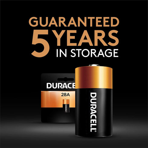Duracell 28A 6V Alkaline Battery, 1 Count Pack, 28A 6 Volt Alkaline Battery, Long-Lasting for Cameras, Medical Devices, Garage Door Openers, and M...