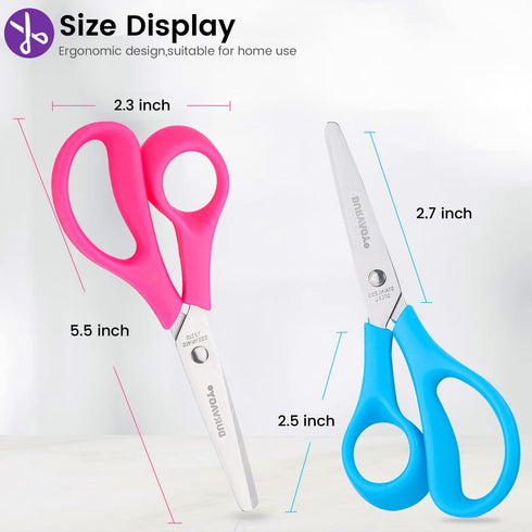 Kids Scissors 6-Pack, Scissors for School, Safety Scissors, Blunt Tip Scissors, 5.5 Inch...
