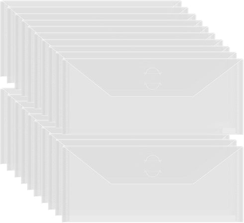 Briartw 20 Pcs 3.9x9.4" Slimline Storage Envelopes, Resealable Plastic Envelopes Pockets for Cutting Dies Stencil Crafts Organizer Holder,Clear St...