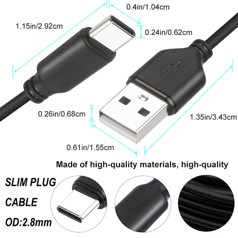 Slim USB C to USB A 15ft Cable, Long USB2.0 Cable USB A to Type C Fast Charging Long Charging Cable for PS5, Keyboard, Mouse and More! The Wire Di...