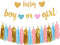 Baby Gender Reveal Decorations - Glitter Letters Baby and Boy or Girl with Hearts Banner, Tissue Paper Tassels Garland Set for Gender Reveal Party...