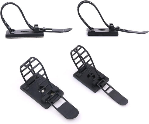 50Pcs 2 Sizes Adjustable Self-Adhesive Nylon Cable Straps Cable Ties Cord Clamp for wire management, Large and Small...