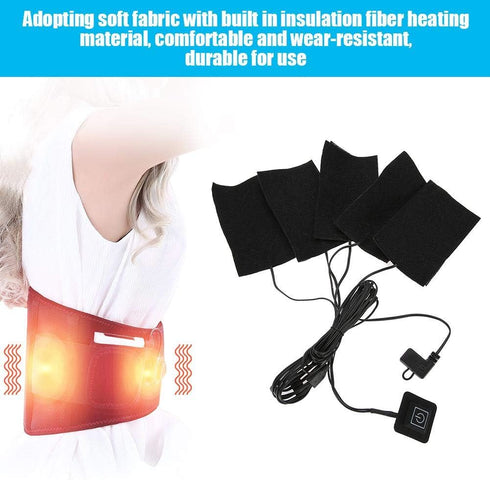 USB Heating Pad for Coat,USB Electric Cloth Heater Pad,Five HeatingElement Pads Carbon Fiber Heated Clothes Pad Foldable 35?-50? Adjustable Temper...