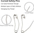 100Pcs Curved Safety Pins Size 3, 2" / 50mm Quilting Basting Pins, Bent Safety Pins for Quilting and Knitting (Sliver)...