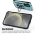 for Samsung Galaxy S24 Case, Shockproof Phone Case with Sliding Camera Cover & Rotatable Ring Holder Kickstand + Tempered Glass Screen Protector f...