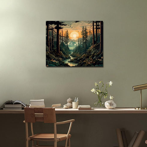 TUMOVO Paint by Number for Adults Canvas Forest Landscape Adult Paint by Number Kits Adults' Paint-by-Number Kits DIY Painting for Adults Paint by...