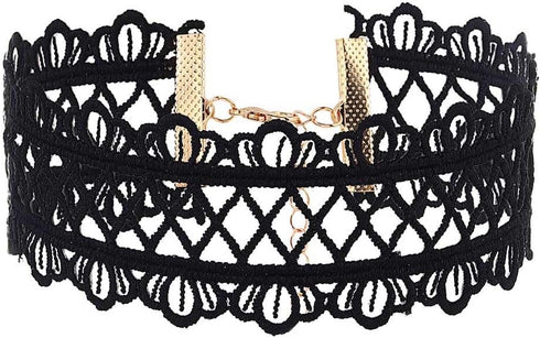 Zoestar Lace Choker Necklaces Vintage Black Elastic Stretch Necklace Chain Accessories for Women...