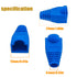 PETECHTOOL RJ45 Cat6 Pass Through Connectors Gold Plated 8P8C Ends and Blue Strain Relief Boots for CAT6 RJ45 Ethernet Network Cable Connector Plu...