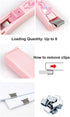Clamp Clip Dispenser Stapler Cute Animal Faced Reusable Mymelody Clip Dispenser/Portable Handheld Paper 3 Metal Refill Clips Pink Rabbit...